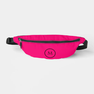 Light vibrant pink girly glam one colour monogram bum bags