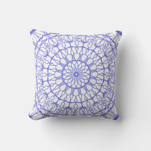 Light Violet and White Mandala Throw Pillow