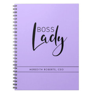 Light Violet Boss Lady Logo Personalised Notebook