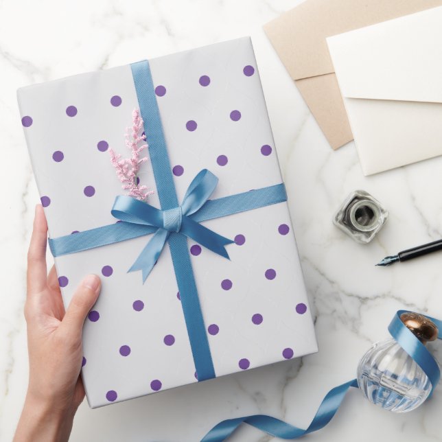 Light Violet Light Grey Polka Dots Clean Simple  Wrapping Paper (Gifting)