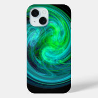 LIGHT VORTEX ,Abstract Blue Green Fractal Waves
