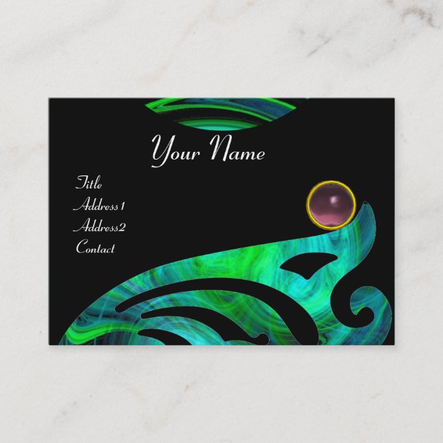 LIGHT VORTEX AMETHYST pink blue green black yellow Business Card (Front)
