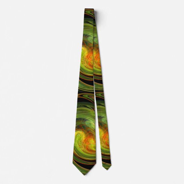 LIGHT VORTEX ,black green yellow orange Tie (Front)