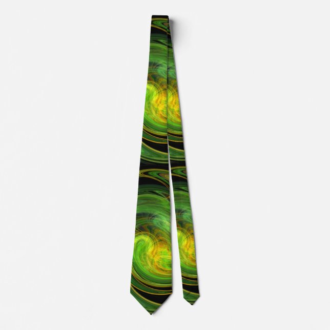LIGHT VORTEX ,black green yellow Tie (Front)