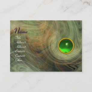 LIGHT VORTEX EMERALD green yellow grey Business Card