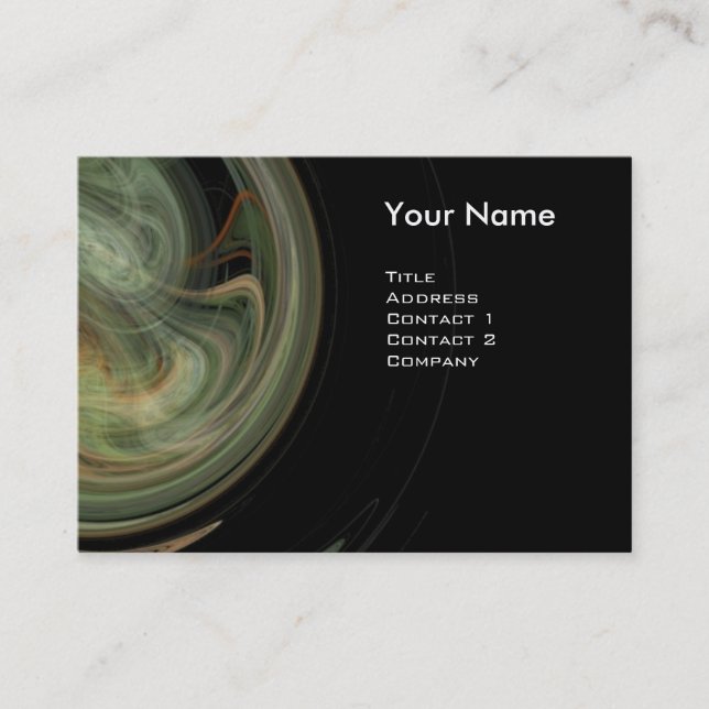LIGHT VORTEX MONOGRAM Vibrant black grey yellow Business Card (Front)