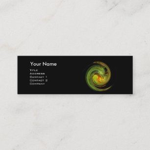 LIGHT VORTEX MONOGRAM Vibrant black yellow Mini Business Card