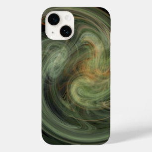 LIGHT VORTEX / Orange Grey Abstract Fractal Waves Case-Mate iPhone 14 Case
