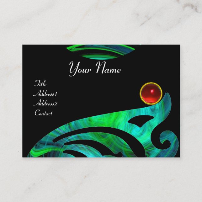 LIGHT VORTEX RUBY blue green black red yellow Business Card (Front)