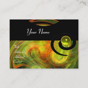 LIGHT VORTEX TOPAZ black yellow orange green Business Card
