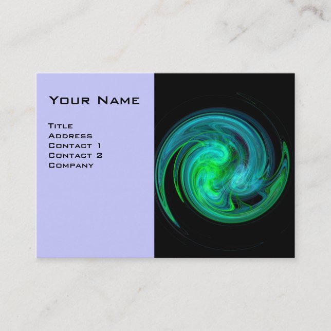 LIGHT VORTEX ,vibrant black blue green white Business Card (Front)