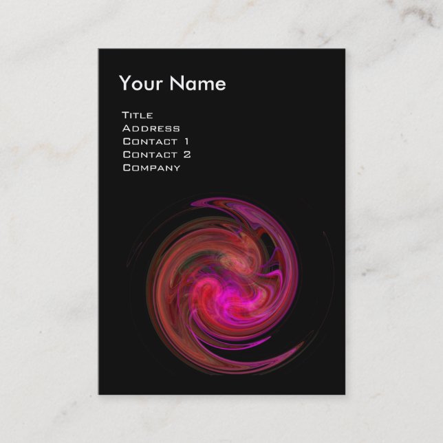 LIGHT VORTEX ,vibrant black red purple violet Business Card (Front)