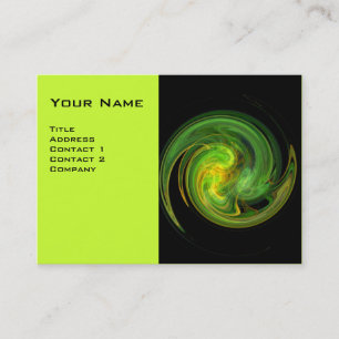 LIGHT VORTEX ,vibrant black yellow green white Business Card