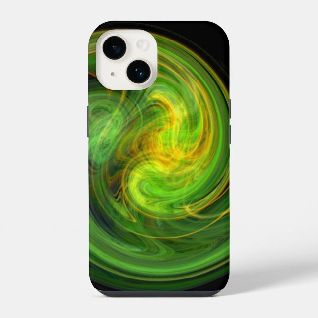 LIGHT VORTEX ,vibrant green iPhone Case (Back)