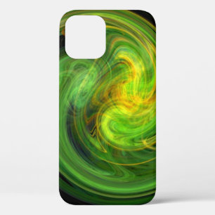 LIGHT VORTEX / Vibrant Yellow Green Abstract iPhone 12 Case