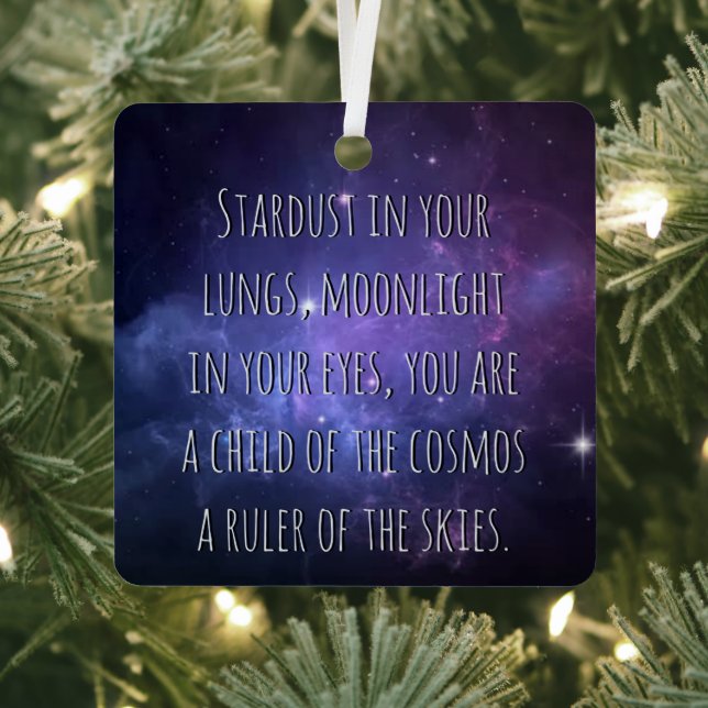 Light Warrior Cosmos Poem Metal Tree Decoration (Insitu)