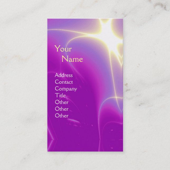 LIGHT WAVES 1  ABSTRACT MONOGRAM,violet purple Business Card (Front)
