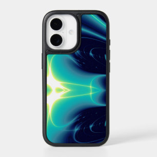 LIGHT WAVES, Abstract Teal Blue Turquoise Black 