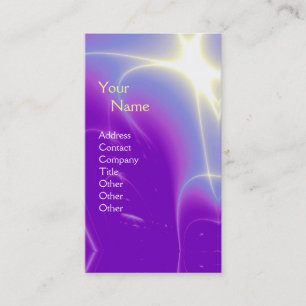 LIGHT WAVES MONOGRAM ,Violet Purple,White Business Card