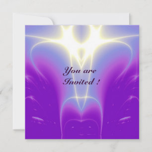LIGHT WAVES ,Pink,Purple,White Invitation