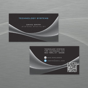 Light Waves Technology Modern Business Card