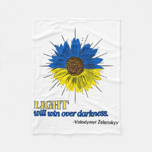 Light Wins Over Darkness Zelensky Fleece Blanket