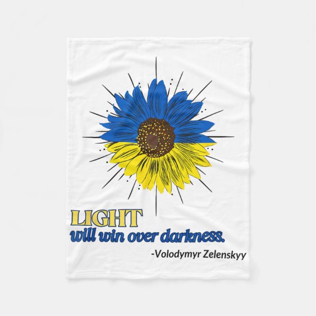 Light Wins Over Darkness Zelensky  Fleece Blanket (Front)