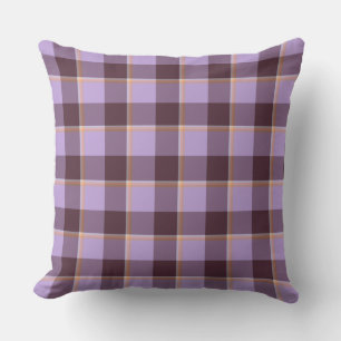 Light Wisteria and Livid Brown Plaid Purple Cushion
