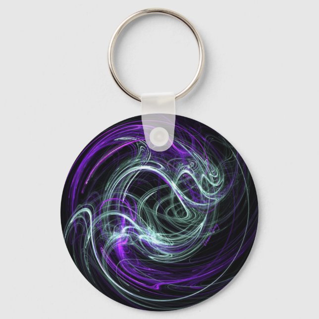 Light Within - Violet & Indigo Swirls Key Ring (Front)