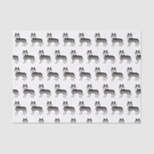 Light Wolf Grey Siberian Husky Cute Dog Pattern Tissue Paper