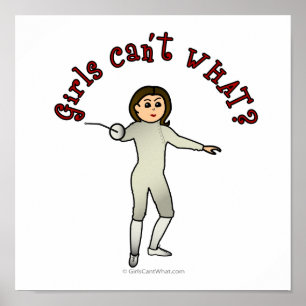 Light Woman Fencing Poster