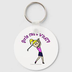 Light Woman Golfer Key Ring