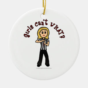 Light Woman Referee Ceramic Tree Decoration