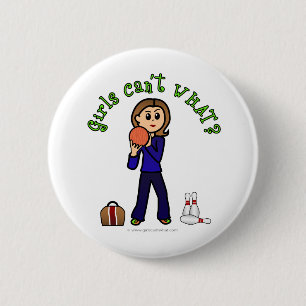 Light Womens Bowling 6 Cm Round Badge