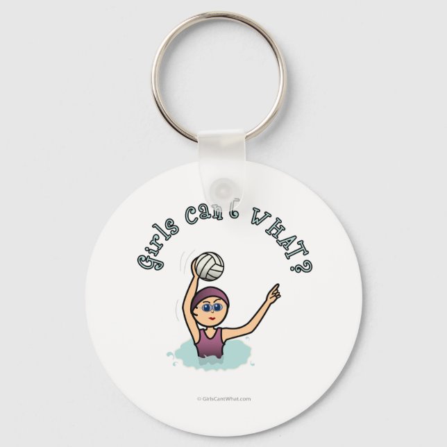 Light Womens Water Polo PLayer Key Ring (Front)