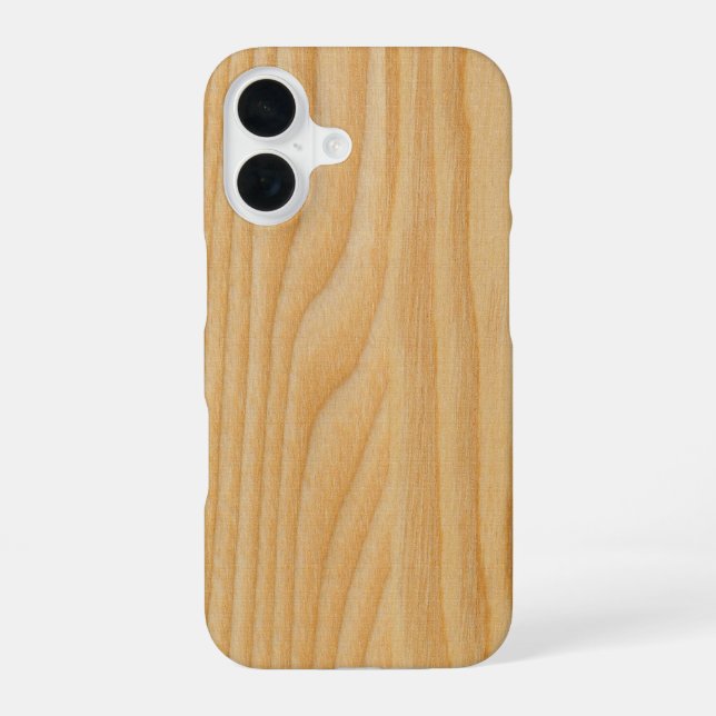 light wood board textures iPhone 16 case (Back)