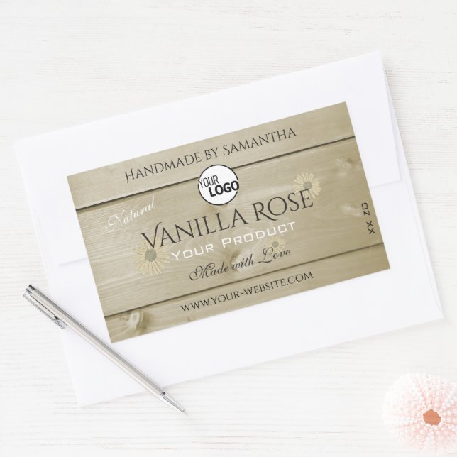 Light Wood Grain Product Packaging Labels and Logo (Envelope)