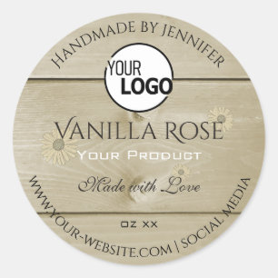 Light Wood Grain Product Packaging Labels and Logo