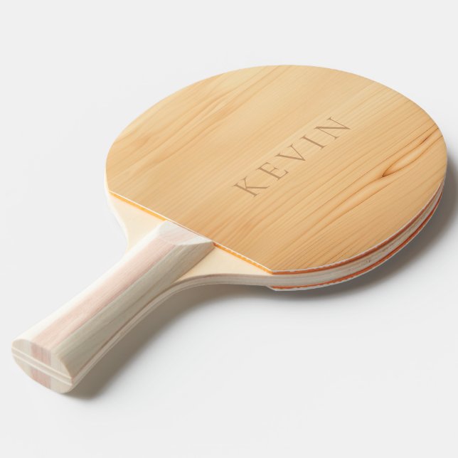 Light Wood Texture Burch Look, Monogram Ping Pong Paddle (Back Angle)