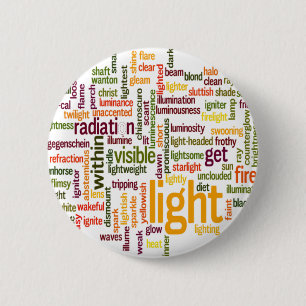 Light Word Cloud Art Print 6 Cm Round Badge