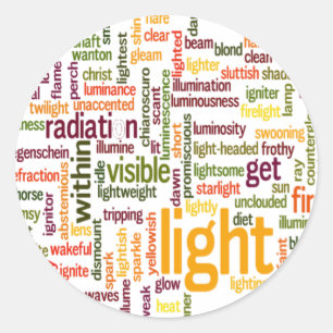 Light Word Cloud Art Print Classic Round Sticker