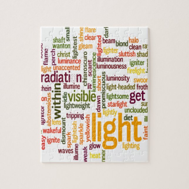 Light Word Cloud Art Print Jigsaw Puzzle (Vertical)
