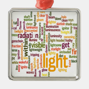 Light Word Cloud Art Print Metal Tree Decoration