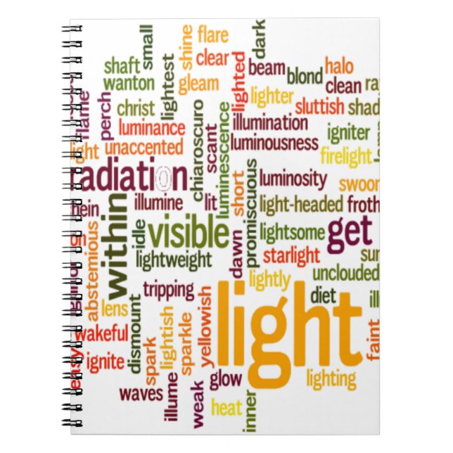 Light Word Cloud Art Print Notebook (Front)