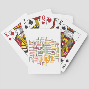 Light Word Cloud Art Print Playing Cards