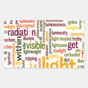 Light Word Cloud Art Print Rectangular Sticker
