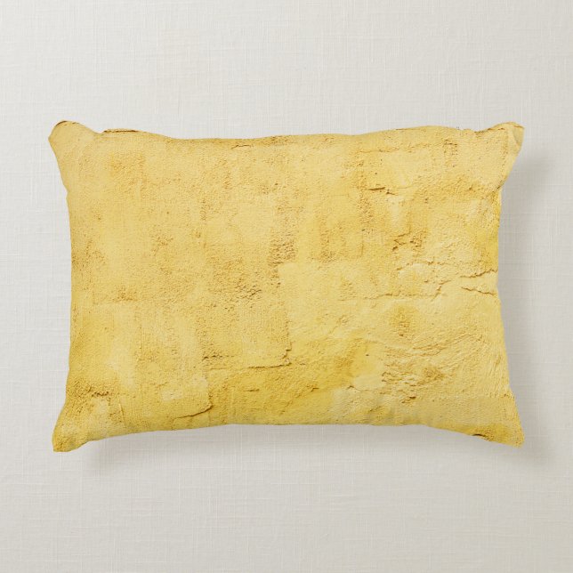light yellow abstract textured plaster on the wall decorative cushion (Front)