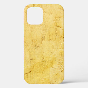 light yellow abstract textured plaster on the wall iPhone 12 case
