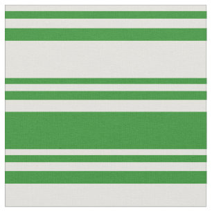Light Yellow and Forest Green Lined Pattern Fabric