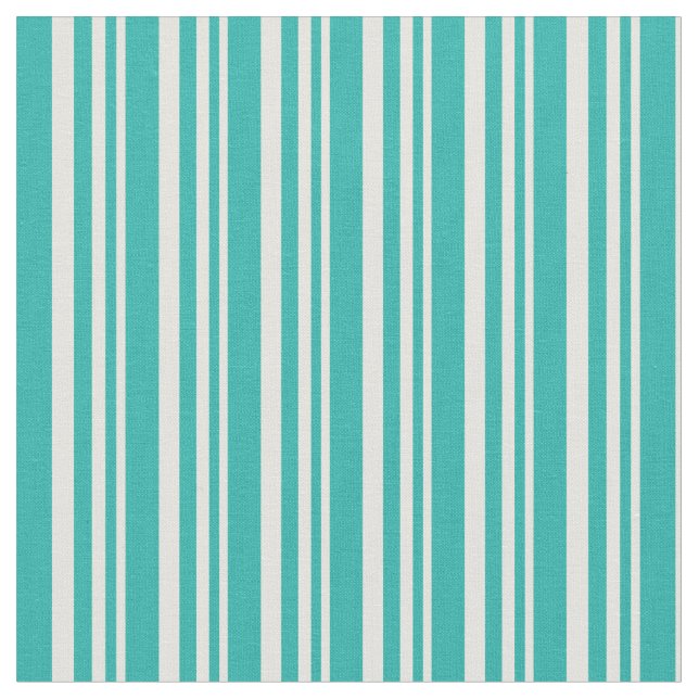Light Yellow and Light Sea Green Coloured Pattern Fabric (Close Up)